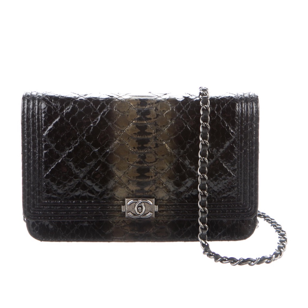 Chanel Python Boy Wallet On Chain